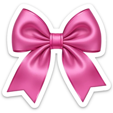 Pink bow cartoon in top view sticker