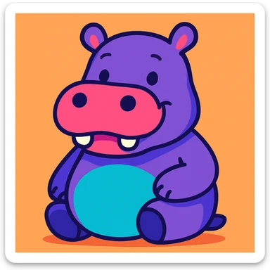 Hippo sticker