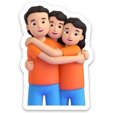 two friends hugging sticker