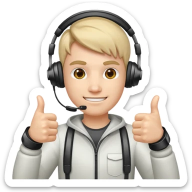 Gamer mit einem Daumen hoch ￼ sticker