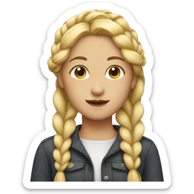 Blonde girl with braid  sticker