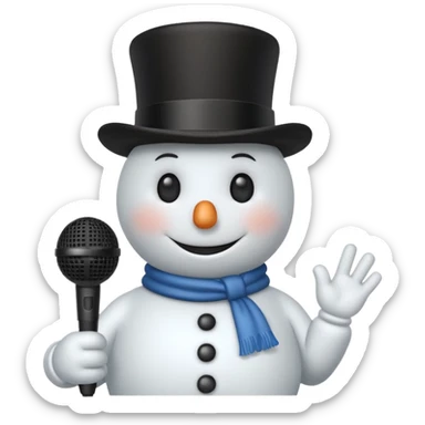 Frosty the snowman as a comedian  sticker