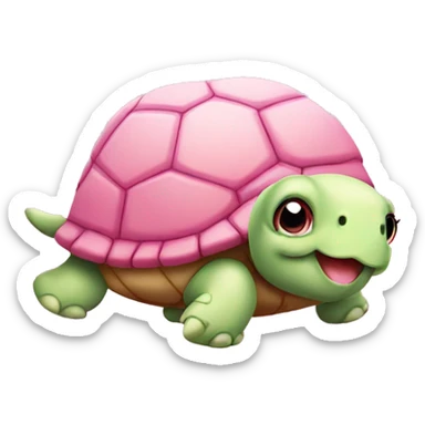 Pink turtle cute sticker