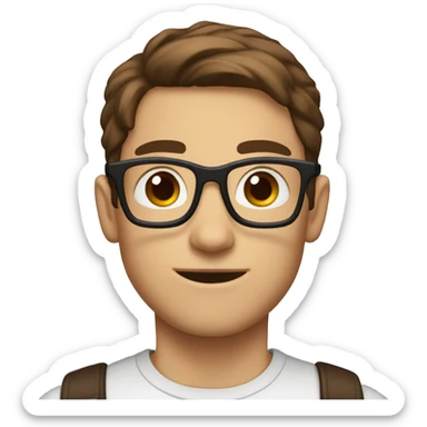 I want the nerd emoji bit with brown hair and brown eyes sticker