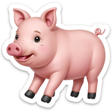 cochon bien rose avec chaussures de marche sticker