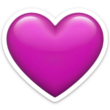 deep magenta love heart sticker