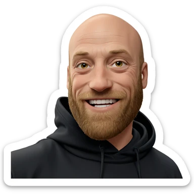 smiling boy in hoodie sticker