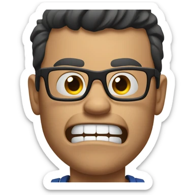 jacked nerd that with glasses yells at you sticker