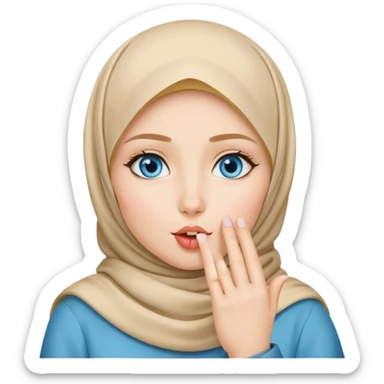 Hijab Girl with blond hair blue eyes beautiful finish and sending lovely kisses  sticker