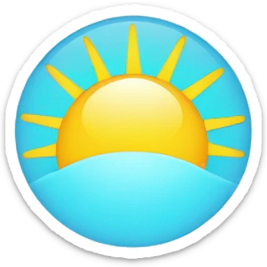 half sun (light, light blue background) sticker