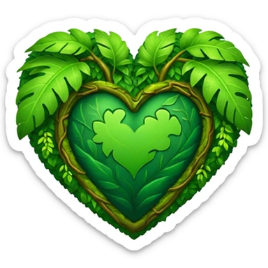 rainforest-themed heart sticker