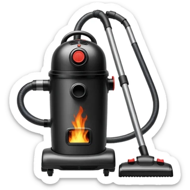 charred burning vacuum cleaner sticker