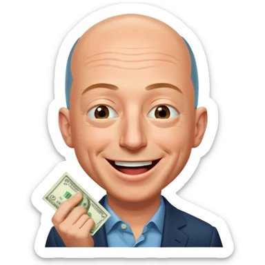 jeff bezos sniff money and laughing sticker