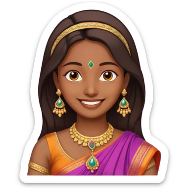 i need an indian in a sari just a face sticker
