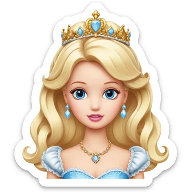 Rococo princess blonde Barbie  sticker