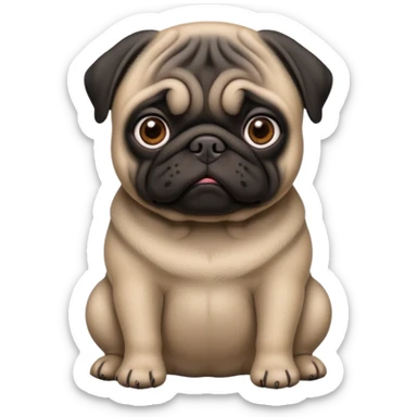 young black fat pug sticker