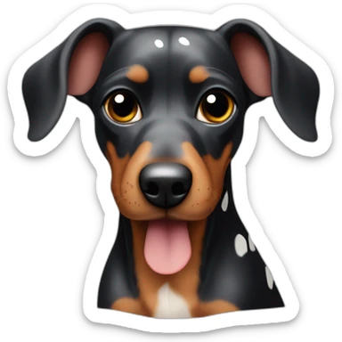 Black teckel arlequin with grey spots in hairs sticker