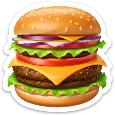 a burger sticker