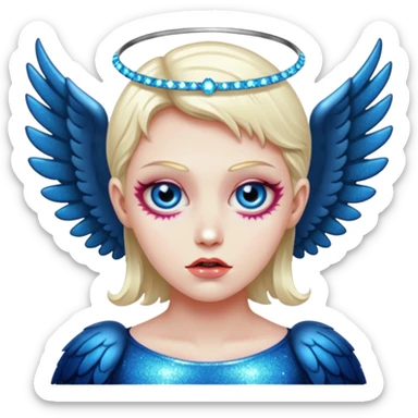 glitter fallen angel evil sticker