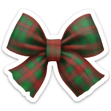 plaid christmas bow  sticker