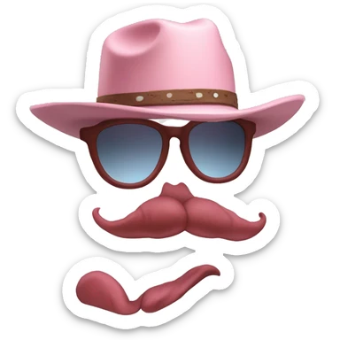 Rose colored glasses with cowboy hat  sticker