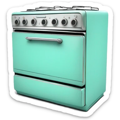 Realistic tiffany blue vintage oven sticker