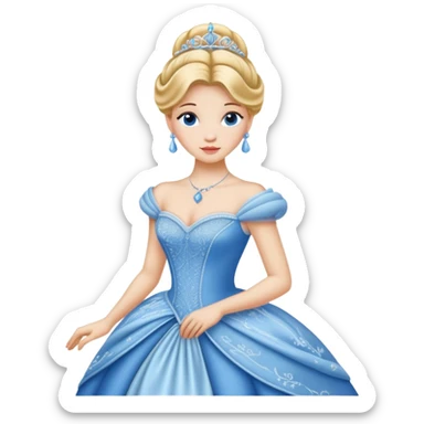Cinderella in blue princess ball gown sticker