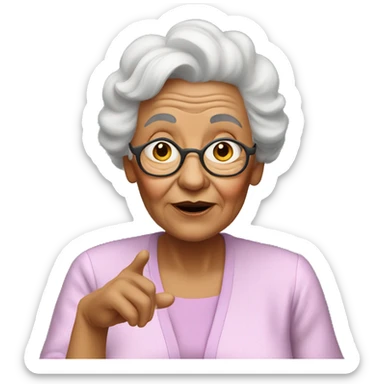 Grandma blowing a kiss sticker