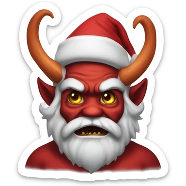 scary demon santa sticker