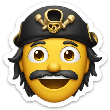 a pirate man's face with Tears of Joy sticker