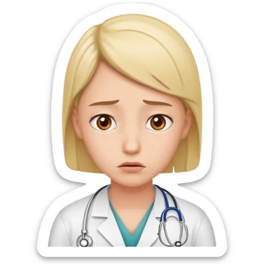 They need some concern on their face; they need to be considering one of two medical options. Can you draw these as people and not as doctors!!!! sticker