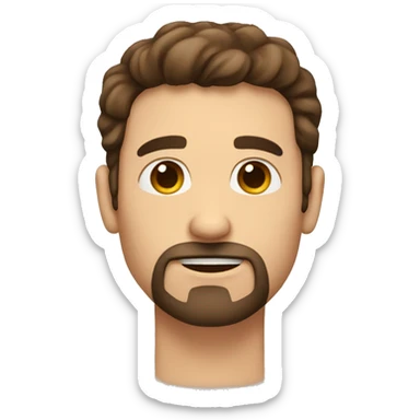 a man with brown hair and eyes, who has a goatee. making a heart with both hands sticker