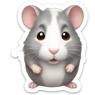 gray hamster sticker