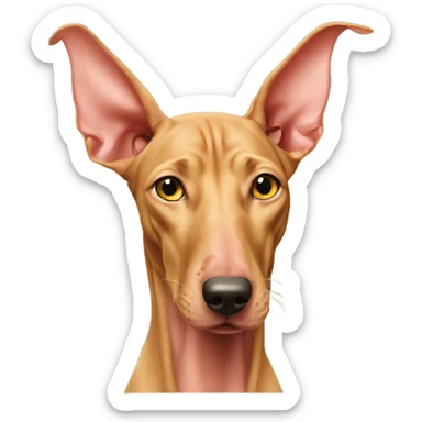 A Egyptian pharaoh hound with is tong out sticker
