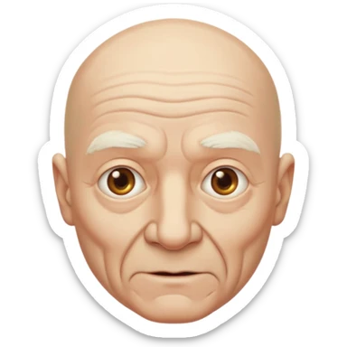 Bald old man with no facial hair sticker