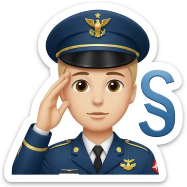 Soldat in uniform der salotiert und den Buchstaben S.A.S sticker