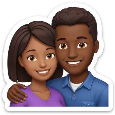 black man and woman embracing sticker
