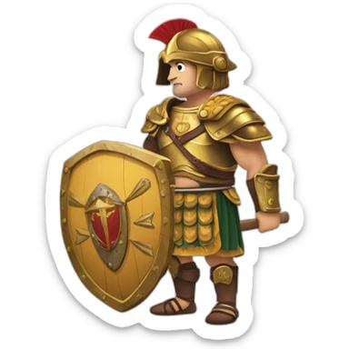Gladiador romano tomandonuna cerveza sticker
