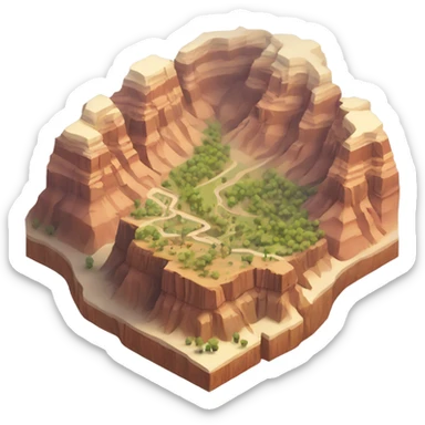 Isometric Grand Canyon landscape sticker