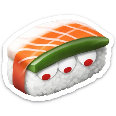 a sushi nigiri but with a old cuphead look sticker