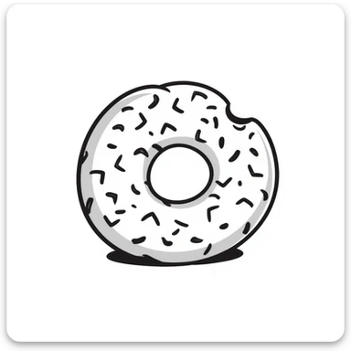 a simit, Turkish sesame bagel, hand-drawn doodle style, black ink lines sticker
