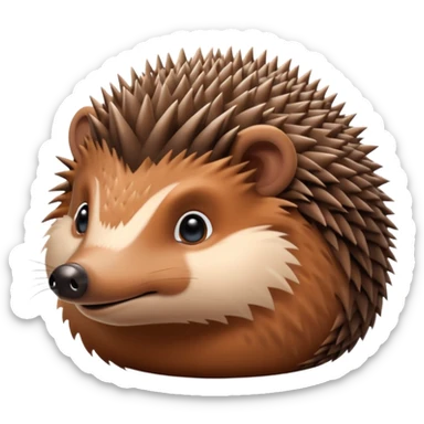 brown hedgehog groom sticker