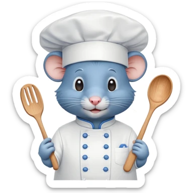Remy blue rat chef sticker