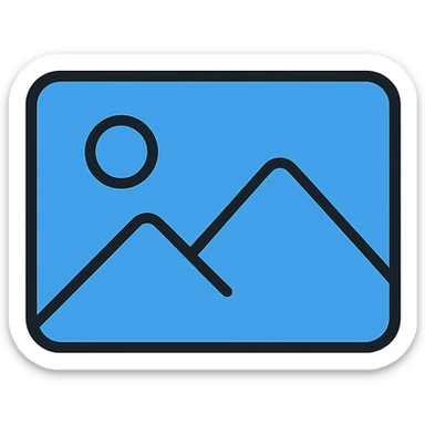 minimal blue color image placeholder icon, modern and clean style sticker