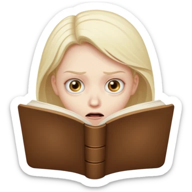 человек читает быстро, лицо испуганно sticker