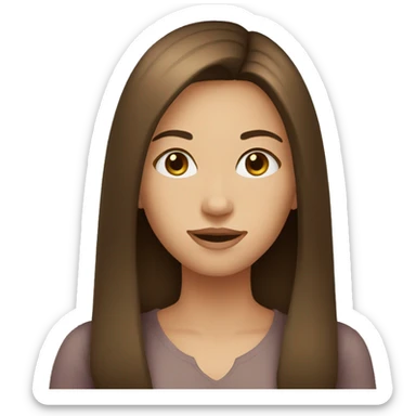 YOUNG LADY, LARGE BROWN HAIR, STRAIGHT HAIR sticker