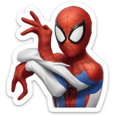 Spider man with a White and red suit sticker