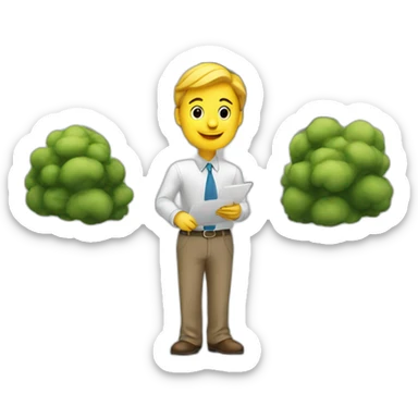 Real estate agent analyzing properties  sticker