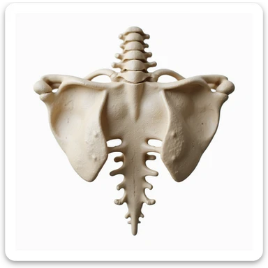 detailed anatomical scapula, isolated on white background, realistic style, superior view sticker