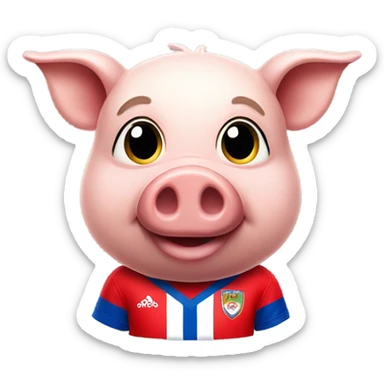 pig with Costa Rica jersey soccer’s team sticker